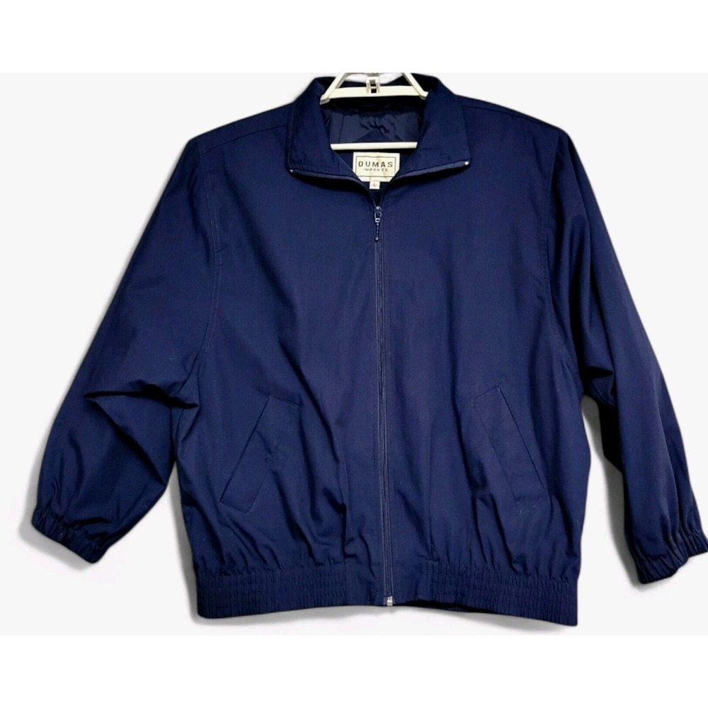 Dumas Imports Jacket Mens L Blue Full Front Zip Pockets Bombers Outdoor Casual